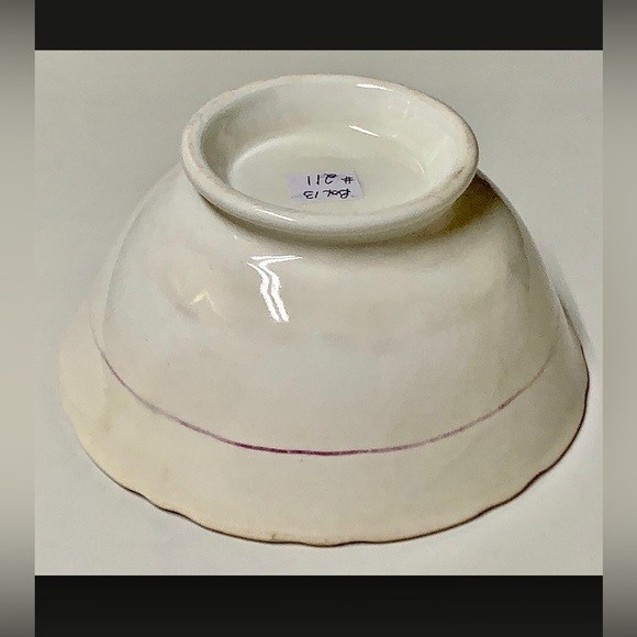 Rare Unmarked Unrecorded Pattern Gaudy Welsh Scalloped Floral Pedestal Bowl - Picture 6 of 9